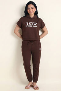 Zivame Athleisure Hooded Sweatshirt - Shaved Chocolate — thumbnail 5